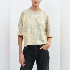 Bassike Motley Heritage Boxy Tie Dye Crop Top Tee